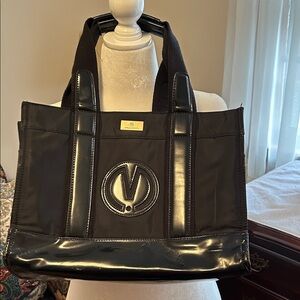 Ming Wang Black Glossy Tote Bag